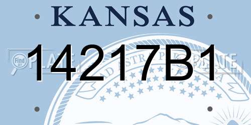 14217B1 Kansas License Plate