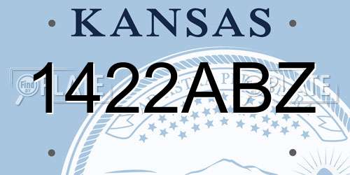 1422ABZ Kansas License Plate