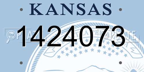 1424073 Kansas License Plate