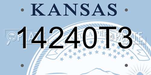 14240T3 Kansas License Plate