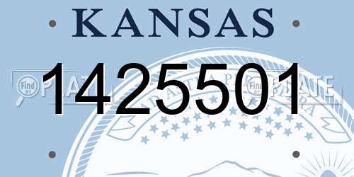 1425501 Kansas License Plate