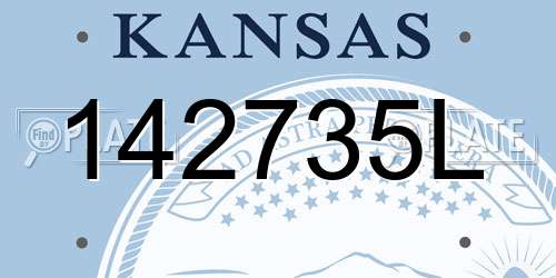 142735L Kansas License Plate