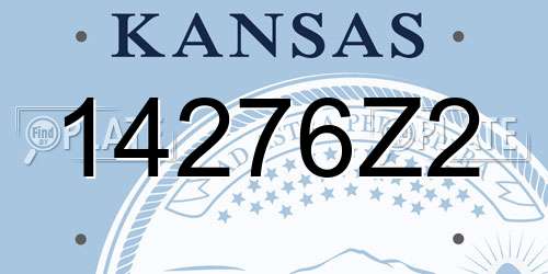 14276Z2 Kansas License Plate