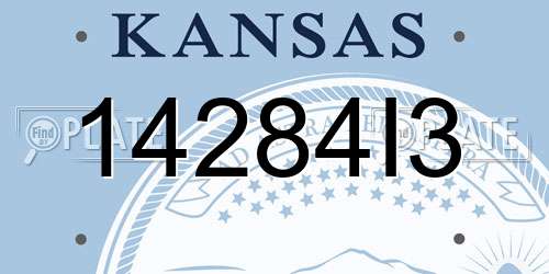 14284I3 Kansas License Plate