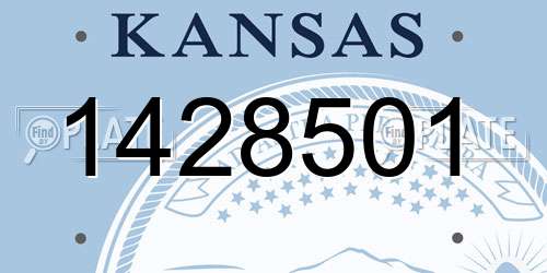1428501 Kansas License Plate