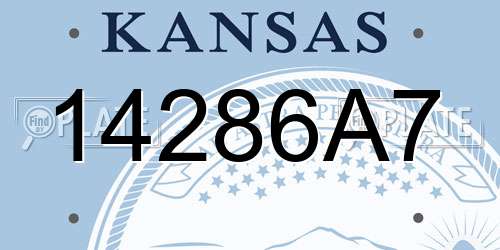 14286A7 Kansas License Plate