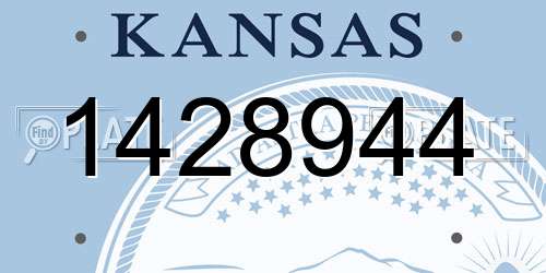 1428944 Kansas License Plate