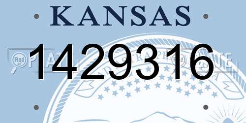 1429316 Kansas License Plate
