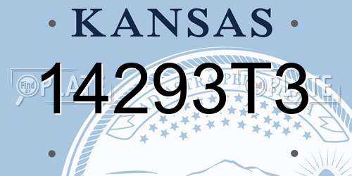 14293T3 Kansas License Plate