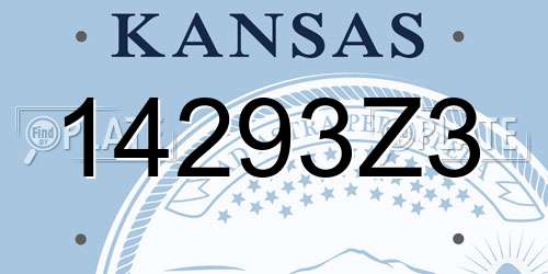 14293Z3 Kansas License Plate