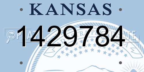 1429784 Kansas License Plate