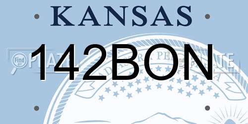 142BON Kansas License Plate