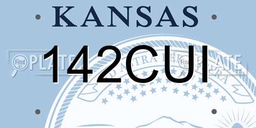 142CUI Kansas License Plate