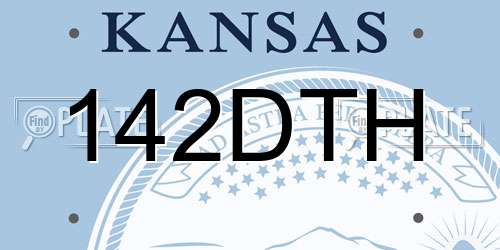 142DTH Kansas License Plate