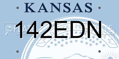 142EDN Kansas License Plate
