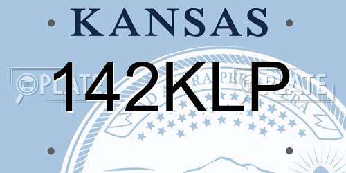 142KLP Kansas License Plate