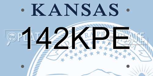 142KPE Kansas License Plate