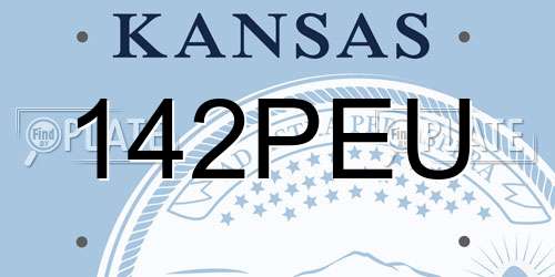 142PEU Kansas License Plate
