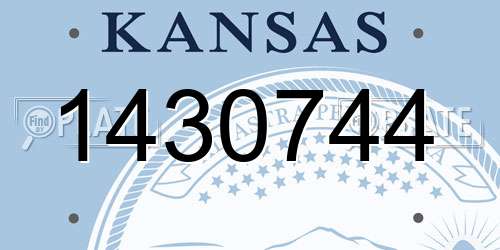 1430744 Kansas License Plate