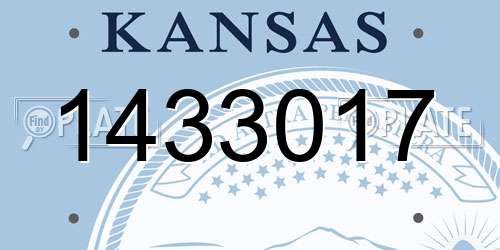 1433017 Kansas License Plate
