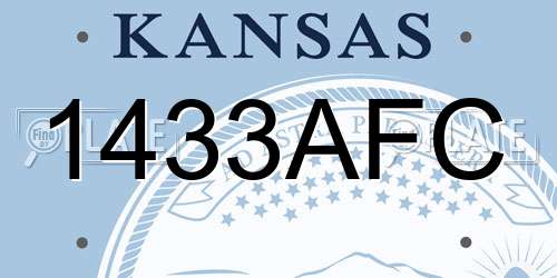 1433AFC Kansas License Plate