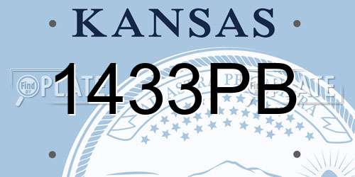 1433PB Kansas License Plate