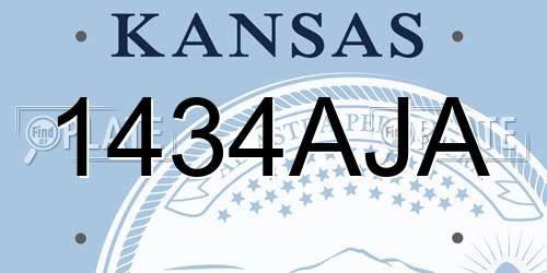 1434AJA Kansas License Plate