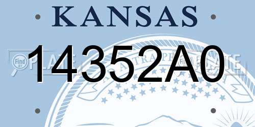 14352A0 Kansas License Plate