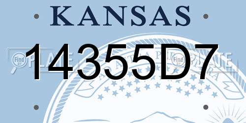 14355D7 Kansas License Plate