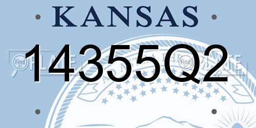 14355Q2 Kansas License Plate