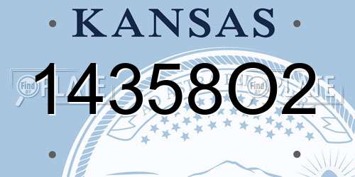 14358O2 Kansas License Plate