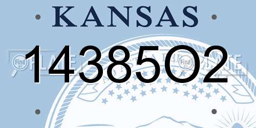 14385O2 Kansas License Plate