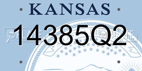 14385Q2 Kansas License Plate