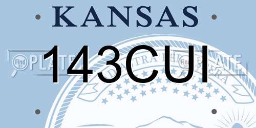 143CUI Kansas License Plate