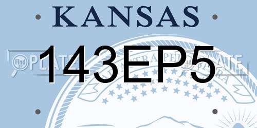 143EP5 Kansas License Plate