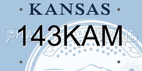 143KAM Kansas License Plate