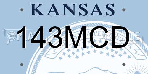 143MCD Kansas License Plate