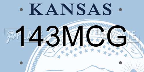 143MCG Kansas License Plate