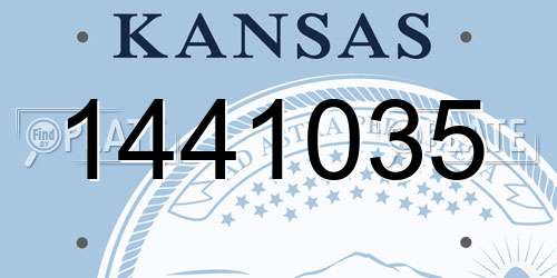 1441035 Kansas License Plate