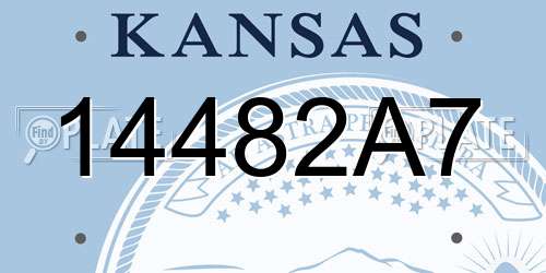 14482A7 Kansas License Plate