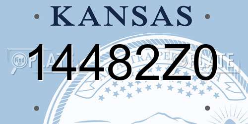 14482Z0 Kansas License Plate