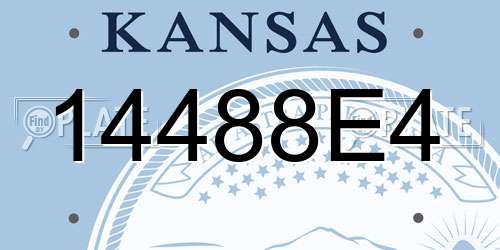 14488E4 Kansas License Plate