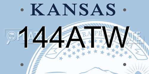 144ATW Kansas License Plate