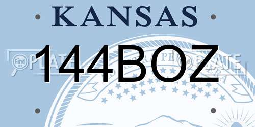 144BOZ Kansas License Plate