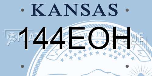 144EOH Kansas License Plate