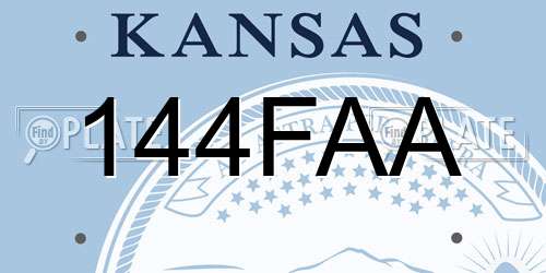 144FAA Kansas License Plate