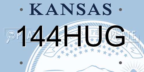 144HUG Kansas License Plate