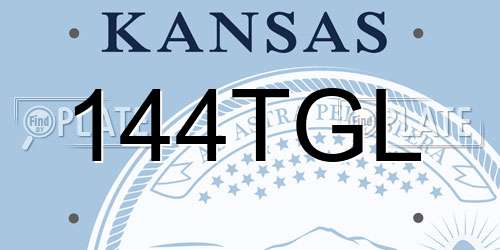 144TGL Kansas License Plate