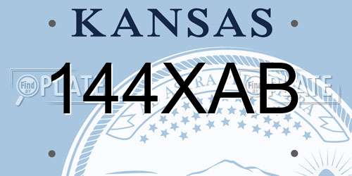 144XAB Kansas License Plate