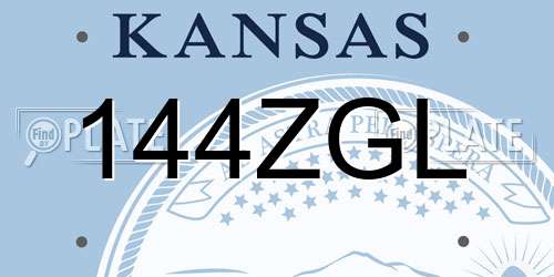 144ZGL Kansas License Plate
